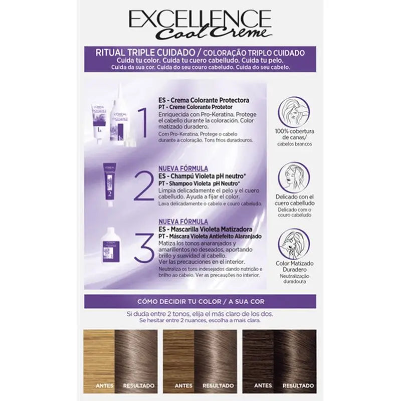 L'Oréal Paris Excellence Creme Trvalá farba na vlasy – odtieň 7.11 Intenzívna popelavá blond