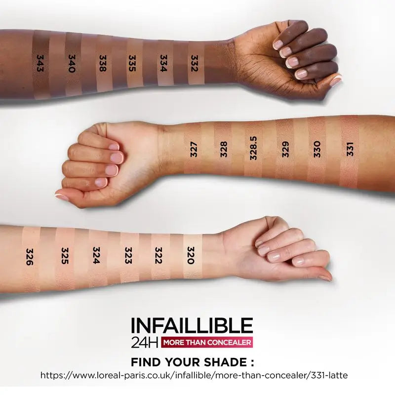 L'Oréal Paris Infalible More Than Concealer – korektor s plným krytím, odtieň 325 Bisque/Bisque, 11 ml