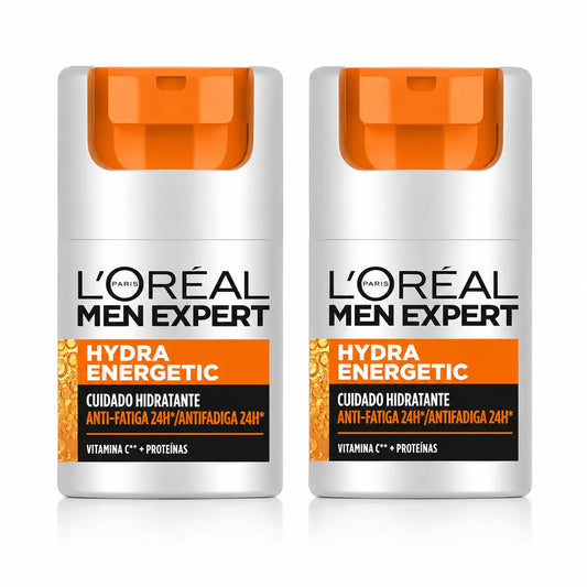 L'Oréal Paris Men Expert Hydra Energetic 24-hodinový hydratačný krém proti únave pre mužov s vitamínom C a proteínmi, 50 ml, balenie po 2 ks