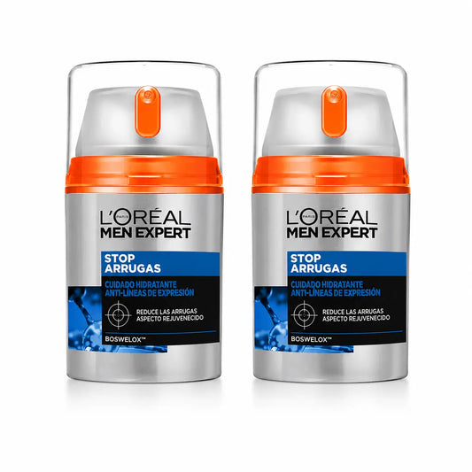 L'Oréal Paris Men Expert Stop-Vrásky Hydratačný krém proti mimickým vráskam pre mužov 50 ml, balenie po 2 ks