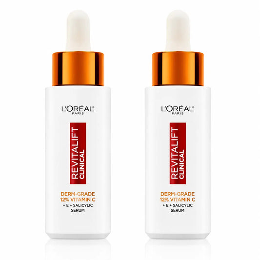 L'Oréal Paris Revitalift Clinical sérum [vrásky – tón pleti – póry] s 12 % čistého vitamínu C + vitamín E + salicylová kyselina, balenie po 2 ks