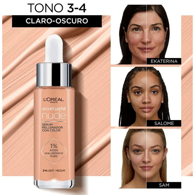 L'Oréal Paris Farbené sérum Accord Parfait, odtieň 3-4, svetlý až stredný