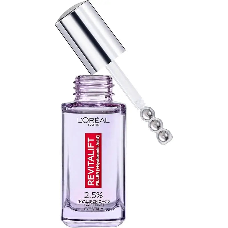 L'Oréal Paris Očné sérum Revitalift Filler: 2,5 % kyseliny hyalurónovej a kofeínu, trojitý roll-on