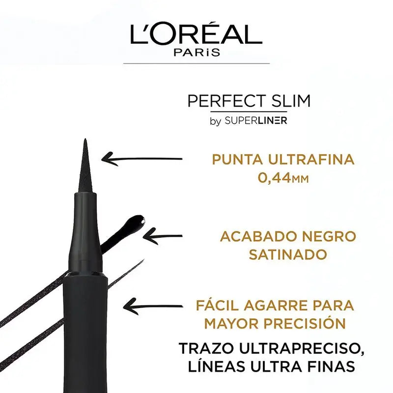 L'Oréal Paris Super Liner Perfect Slim – tekutá a ultrapresná očná linka v odtieni Intenzívna čierna