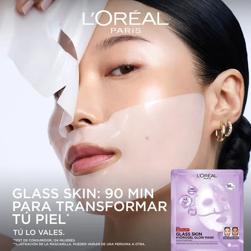 L'Oréal Paris Tissue Mask Revitalift Filler Glass Skin – hydrogélová pleťová maska, 1 ks