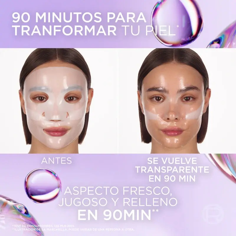 L'Oréal Paris Tissue Mask Revitalift Filler Glass Skin – hydrogélová pleťová maska, 1 ks