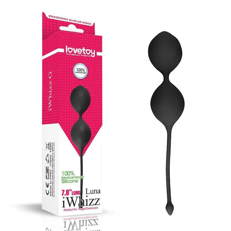 Lovetoy Kegelove guličky so závažím Iwhizz Luna – čierne