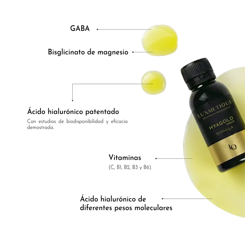 Luxmetique  Hyagold Night Formula 15 ampuliek 15 pitných ampuliek po 30 ml