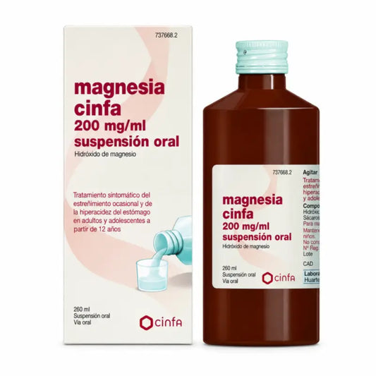 Magnesia Cinfa 200 mg/ml perorálna suspenzia 260 ml