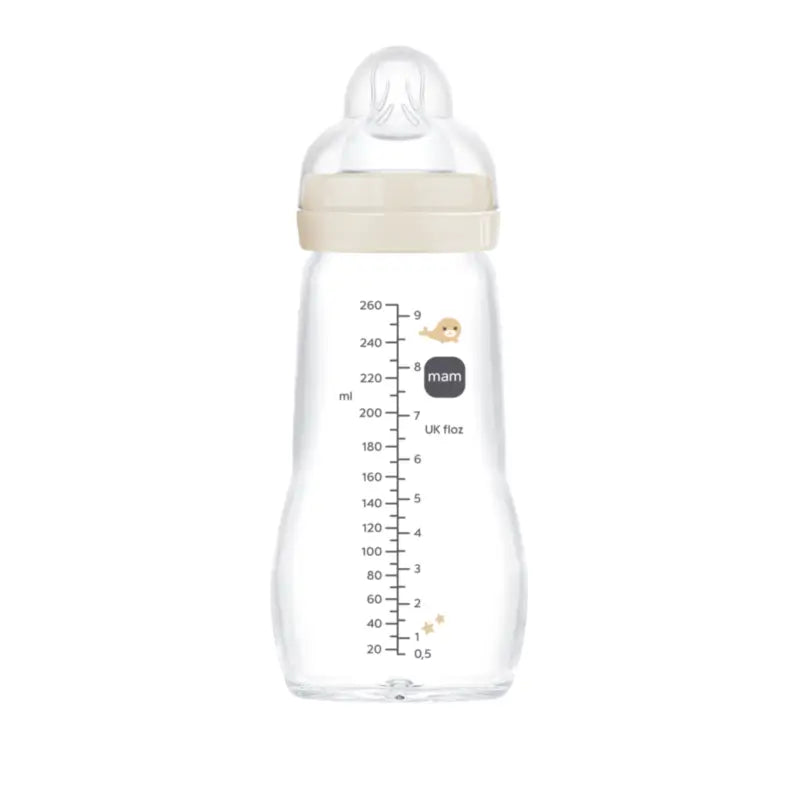 Mam Baby Sklenená fľaša Feel Good, neutrálna, matná, 260 ml