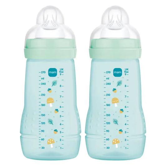 Mam Baby Fľaša Easy Active v jasne modrej farbe, 2 × 270 ml 