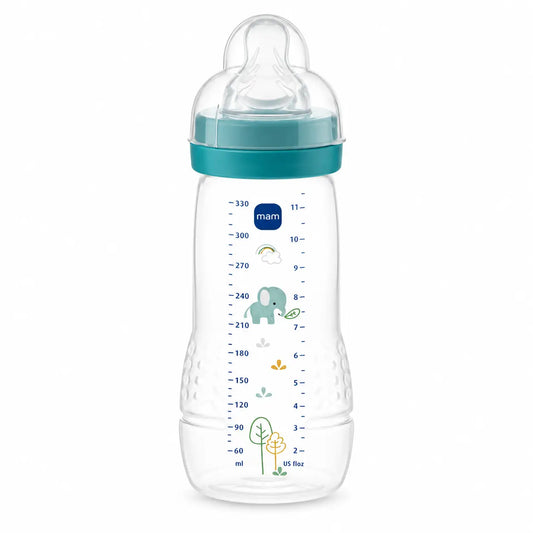 Mam Baby fľaša Easy Active v lesklej modrej farbe, 330 ml