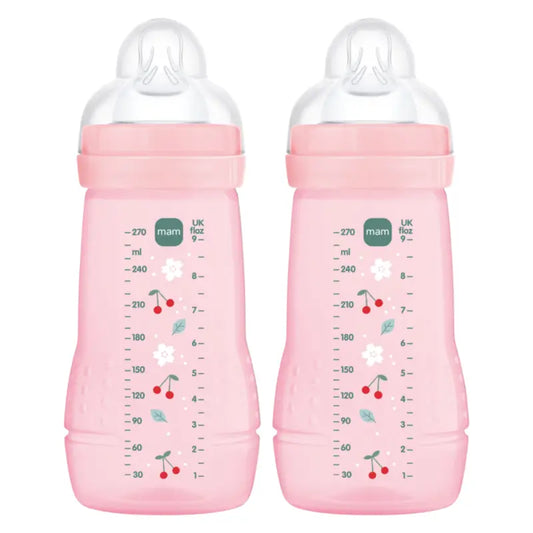 Mam Baby fľaša Easy Active v jasne ružovej farbe, 2 × 270 ml 