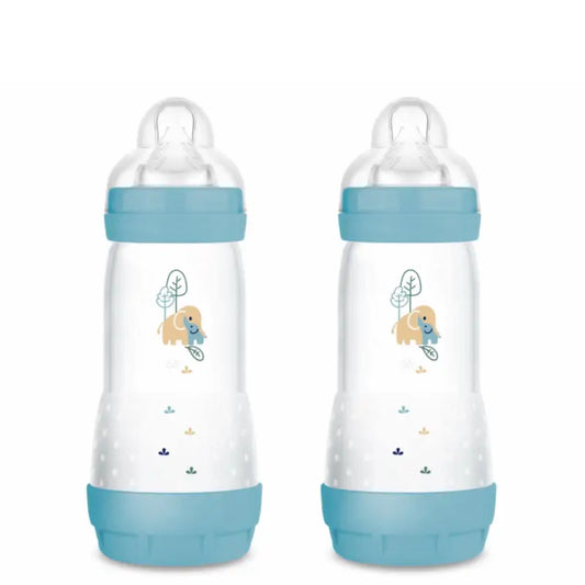Mam Baby fľaša Easy Start proti kolike, matná modrá, 2×320 ml 