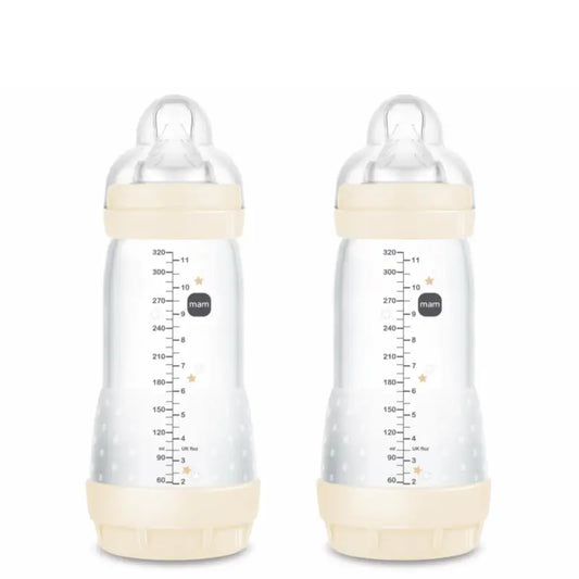 Mam Baby Fľaša Easy Start proti kolike, neutrálna, lesklá, 2 × 320 ml 