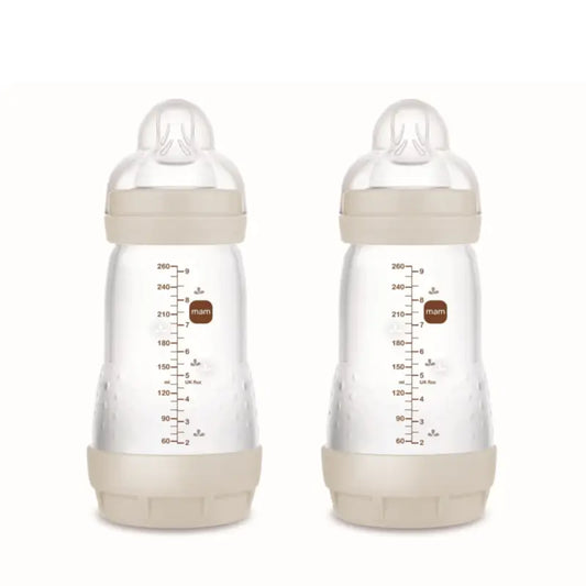Mam Baby fľaša Easy Start proti kolike, neutrálna, matná, 2×260 ml 