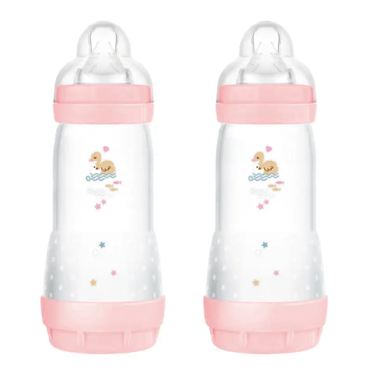 Mam Baby fľaša Easy Start proti kolike, lesklá ružová, 2×320 ml 