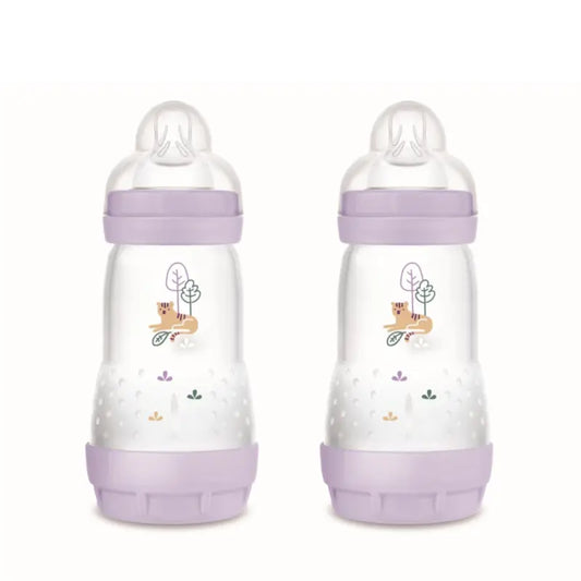 Mam Baby fľaša Easy Start proti kolike, matná ružová, 2 × 260 ml 