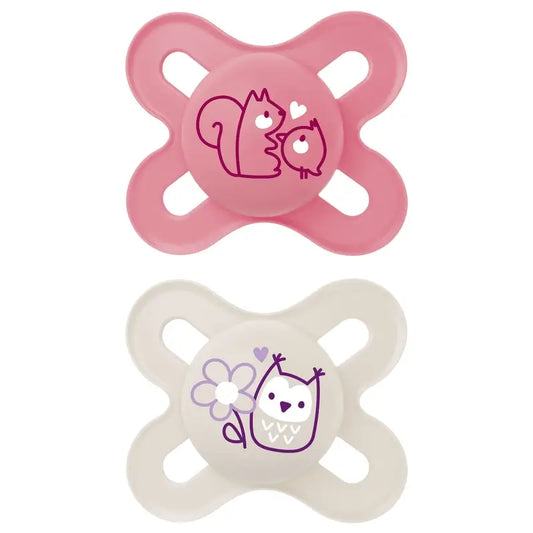Mam Baby Pacifier Original Start Silicone Pink 0-2M, 2 Units