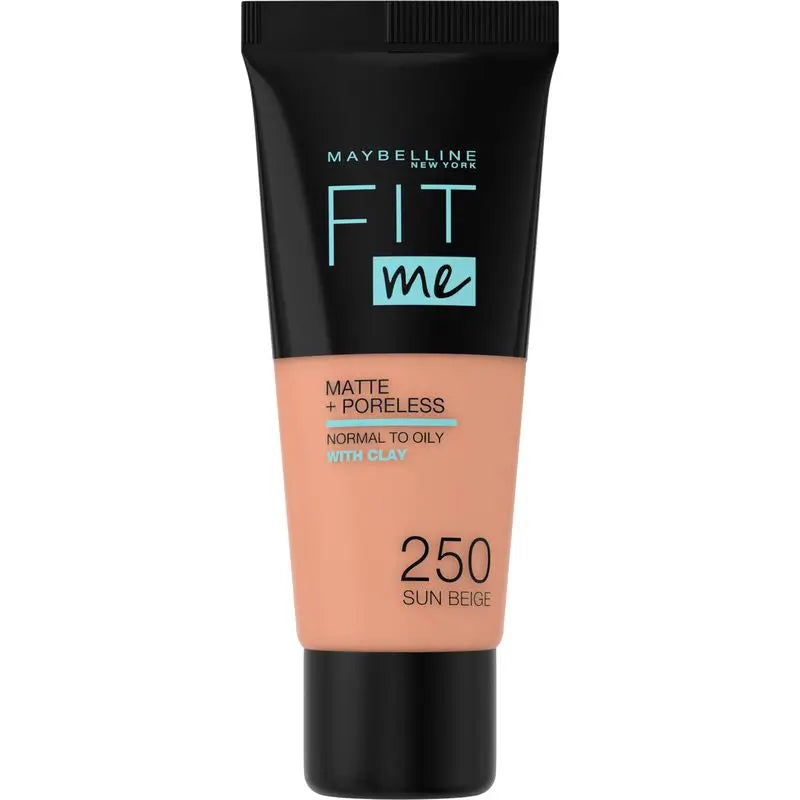 Maybelline New York Podkladový krém Fit Me Mate s efektom zúženia pórov, odtieň 250 Sun Beige, prispôsobí sa tónu a štruktúre stredne tmavej pleti – 30 ml