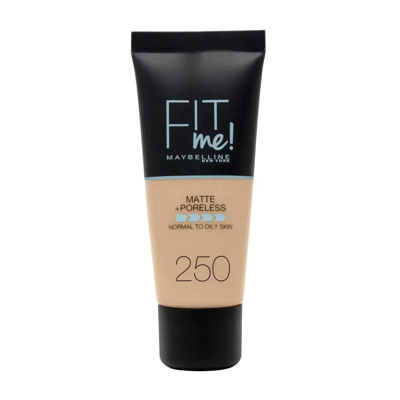 Maybelline New York Podkladový krém Fit Me Mate s efektom zúženia pórov, odtieň 250 Sun Beige, prispôsobí sa tónu a štruktúre stredne tmavej pleti – 30 ml