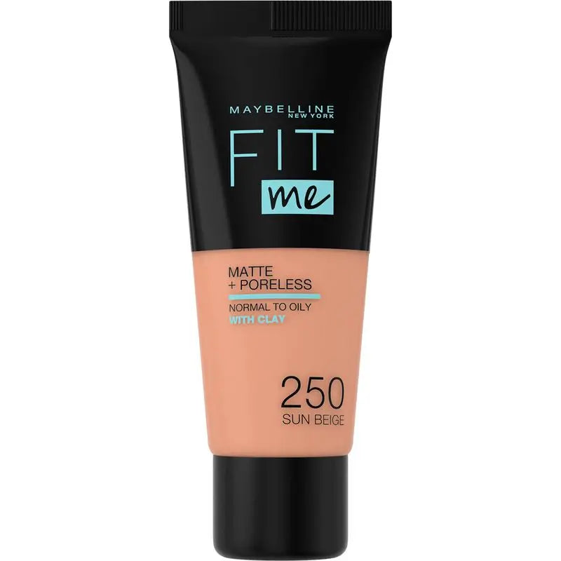 Maybelline New York Podkladový krém Fit Me Mate s efektom zúženia pórov, odtieň 250 Sun Beige, prispôsobí sa tónu a štruktúre stredne tmavej pleti – 30 ml