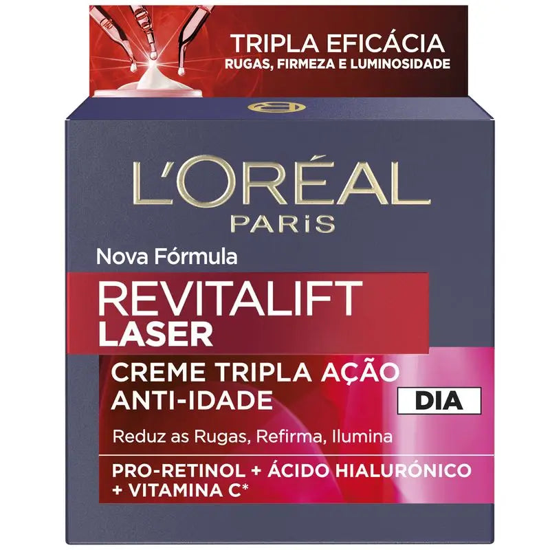 L'Oréal Paris Revitalift Laser, intenzívny denný krém proti starnutiu s vitamínom C, pro-retinolom a kyselinou hyalurónovou, 50 ml