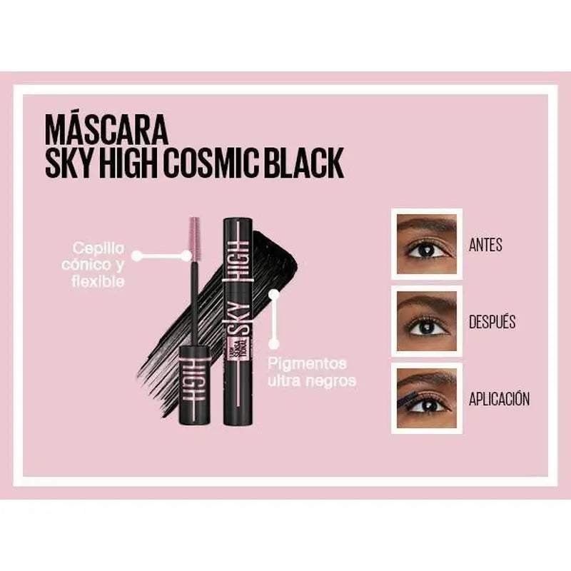 Maybelline New York Lash Sensational Sky High Cosmic: Riasenka, dĺžka a objem, ultra čierna