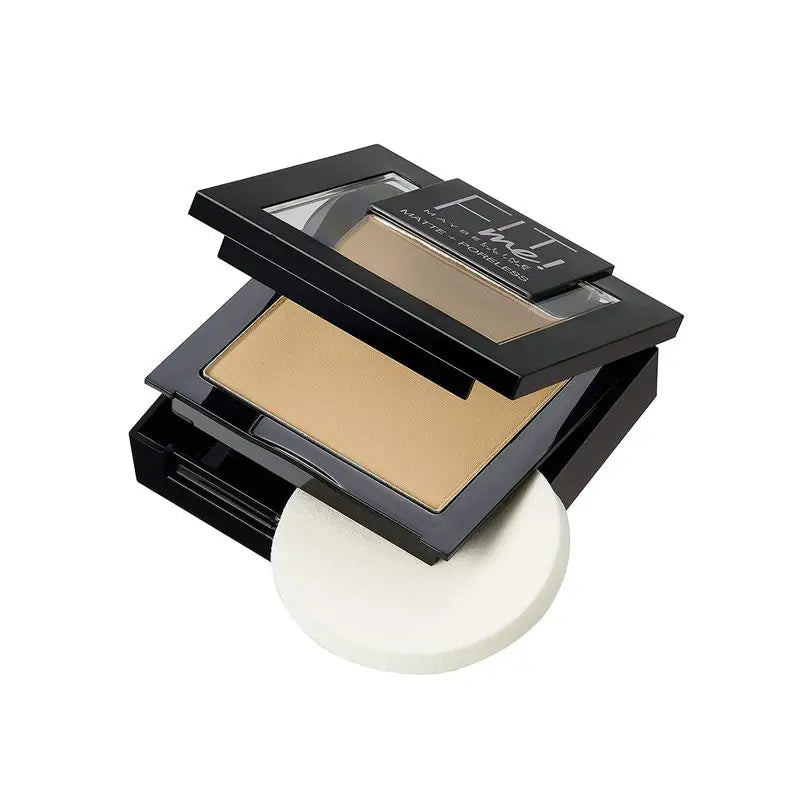 Maybelline New York Matujúci púder Fit Me Mate s efektom zúženia pórov, odtieň 250 Sun Beige, pre stredne tmavú pleť. – 9 g