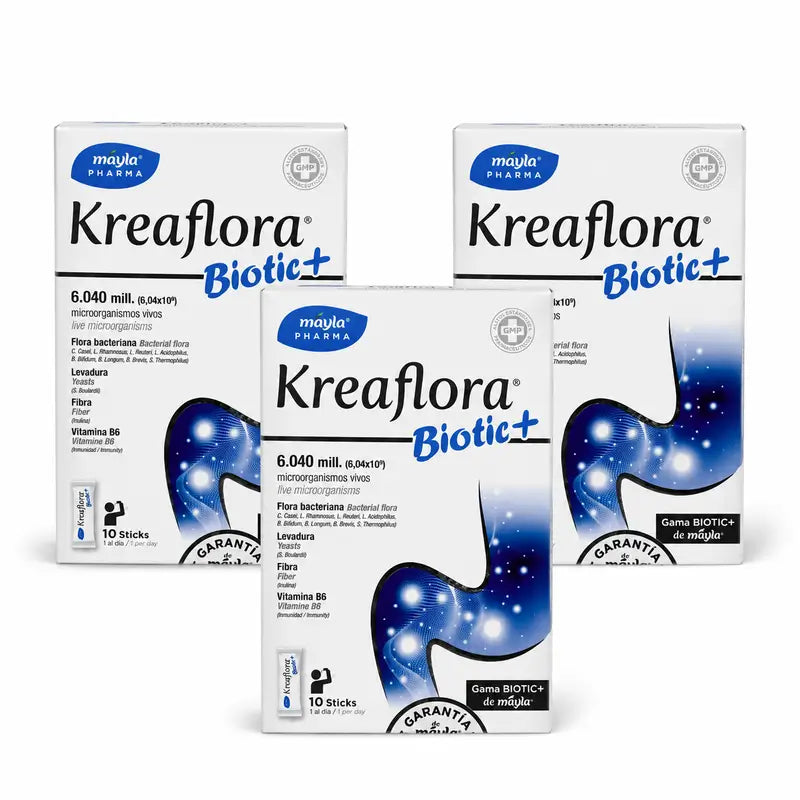 Máyla Pharma Kreaflora Biotic+ balenie 3 x 10 tyčiniek