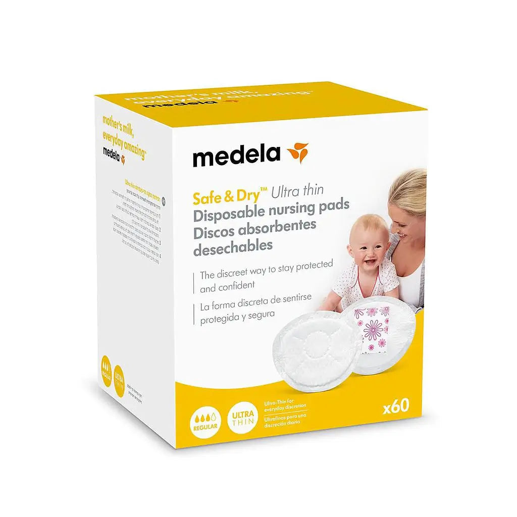 Medela Safe & Dry Ultra Thin Disposable Absorbent Pads - 60 pcs.