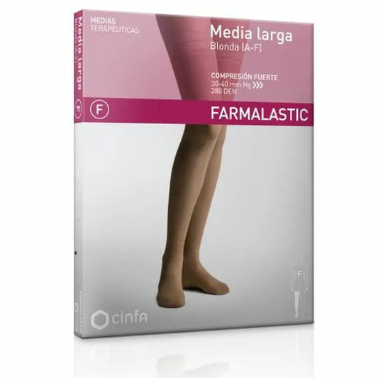 Farmalastic Long Pantyhose Blonda Strong Compression Beige, Size XL