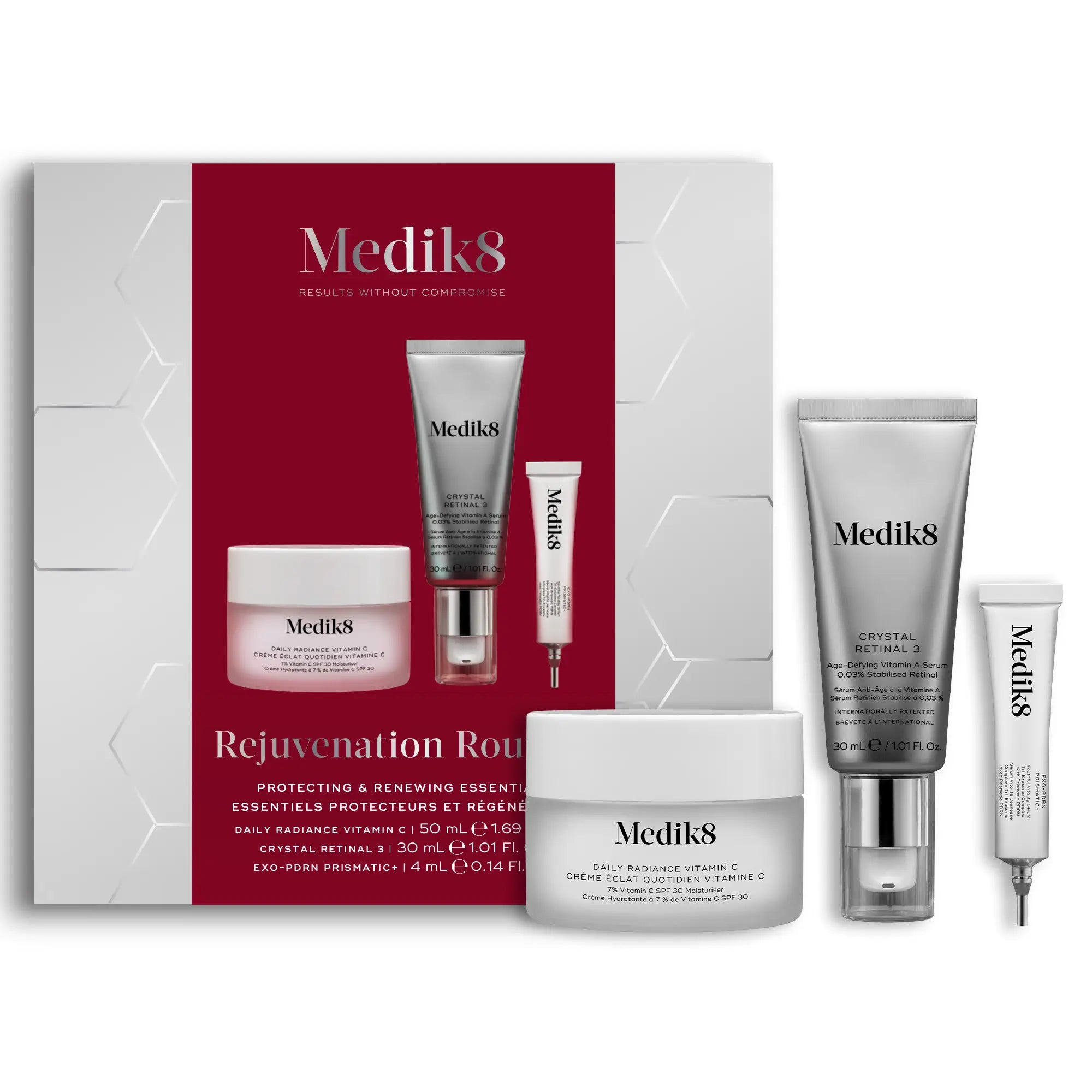 Sada Medik8 Rejuvenation Routine s vitamínom C, Retinal 3 a Exo-PDRN