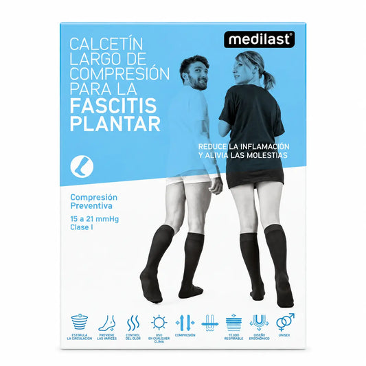 Medilast Dlhé ponožky proti fasciitíde, čierne, veľkosť L