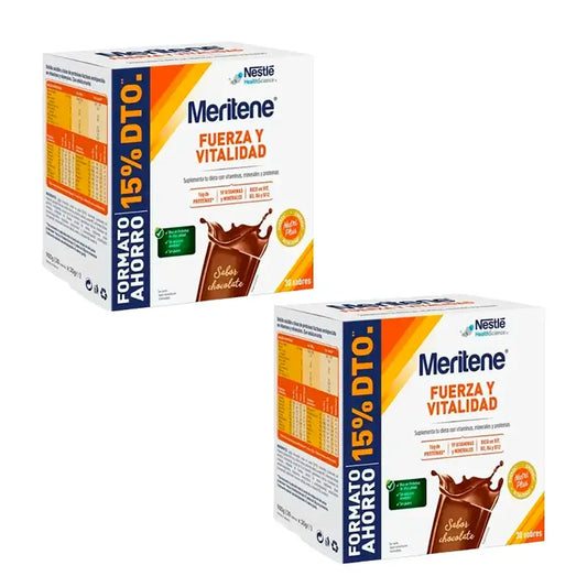 Meritene Sila a vitalita Čokoládový kokteil, balenie 2 x 30 vrecúšok