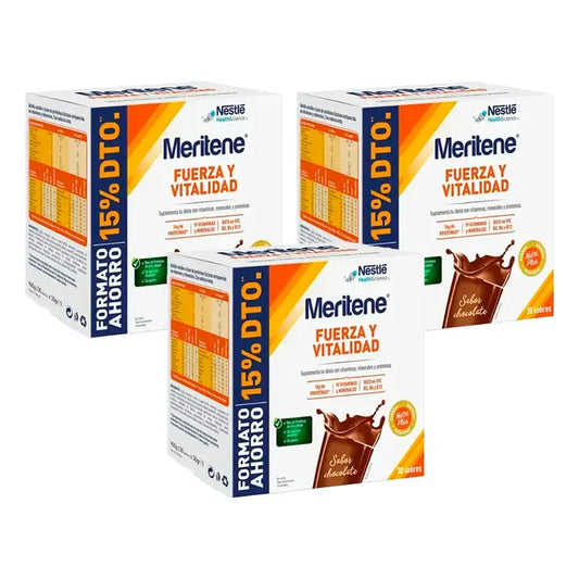Meritene Sila a vitalita Čokoládový kokteil, balenie 3 x 30 vrecúšok