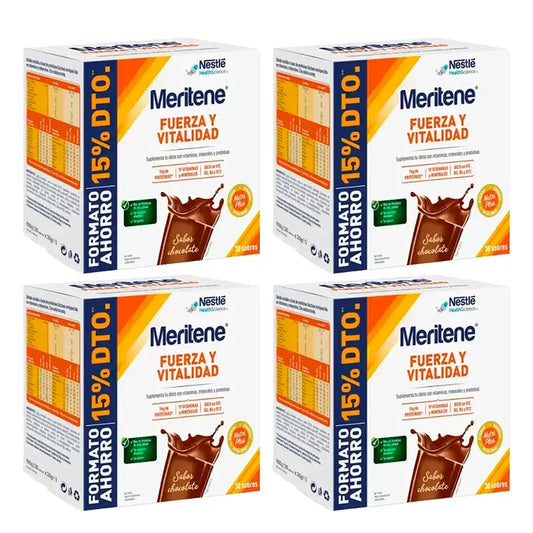 Meritene Sila a vitalita Čokoládový kokteil, balenie 4 x 30 vrecúšok
