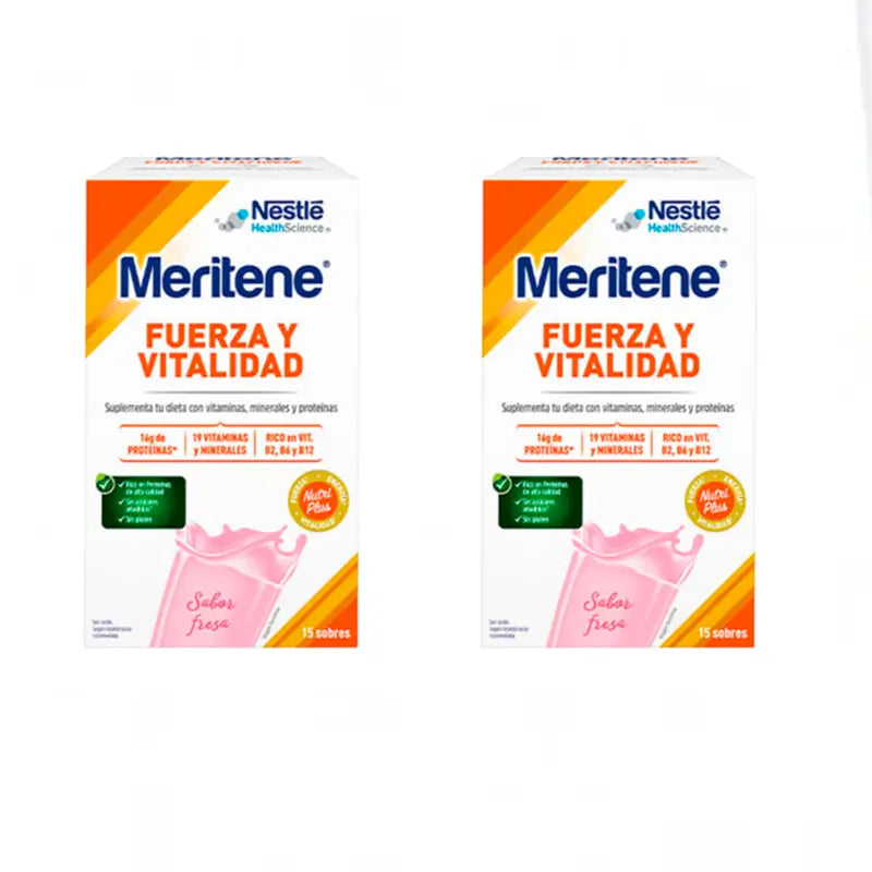Meritene Strength & Vitality Strawberry Flavour Shake, 2 x 15 sachets 30 grams
