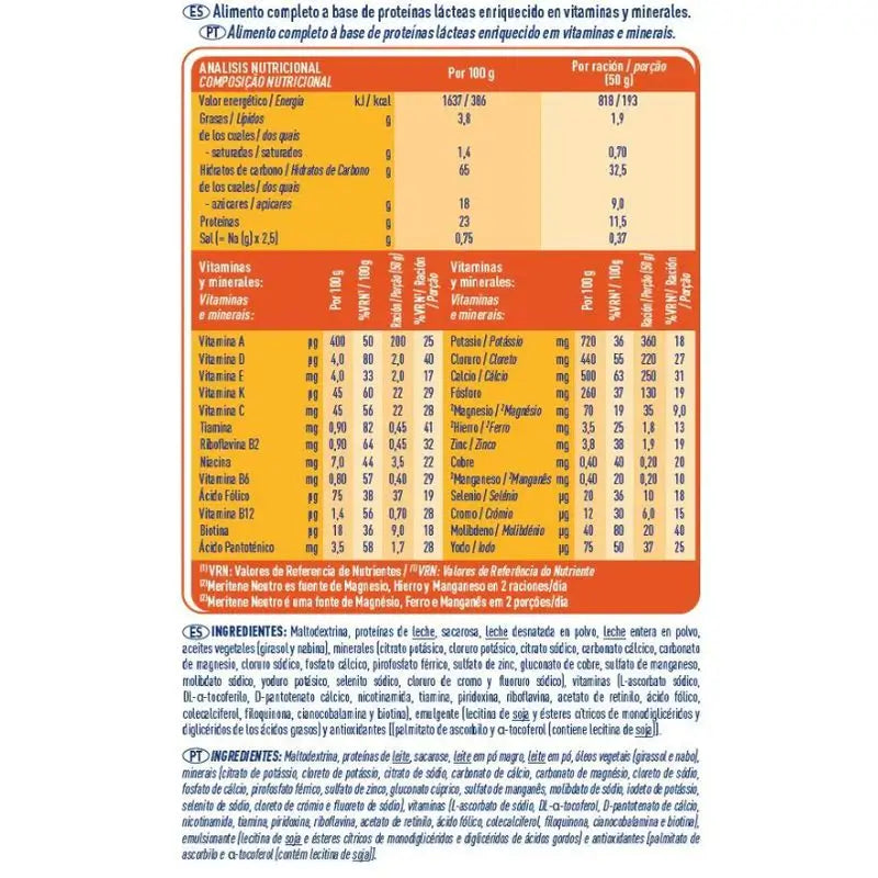 Meritene Sila a vitalita – kokteil s neutrálnou príchuťou, 7 × 2 vrecúška, 50 g