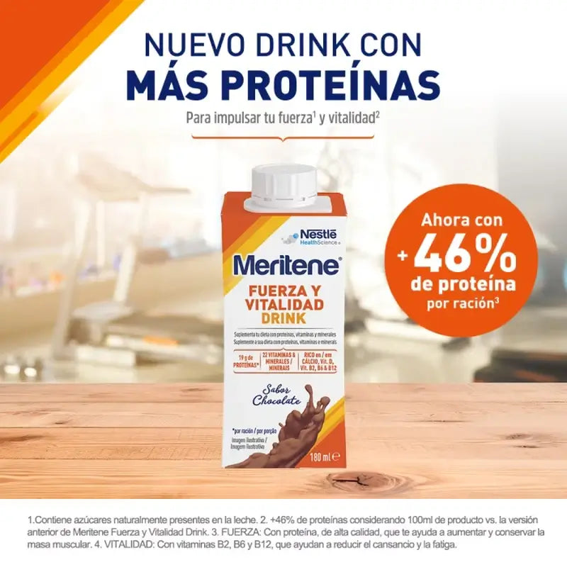 Meritene Sila a vitalita – nápoj s príchuťou čokolády, balenie 2 škatule, 6 × 180 ml