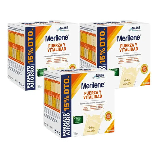 Meritene Sila a vitalita Vanilka Úsporné balenie 3 x 30 vrecúšok