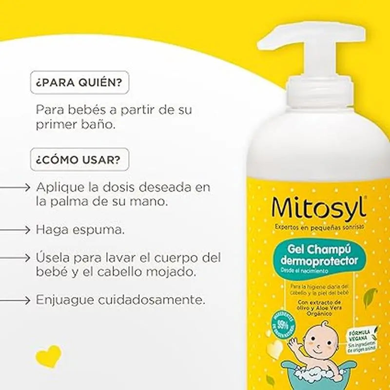 Mitosyl  Bebé  Dermoprotektívny gélový šampón, 490 ml