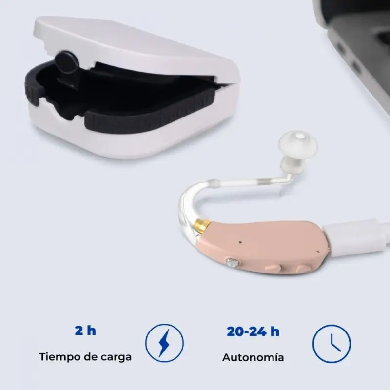 Zosilňovač zvuku Mobiclinic – 3 režimy potlačenia šumu – 5 úrovní hlasitosti – otočný o 360° – diskrétny – Earplus 1 