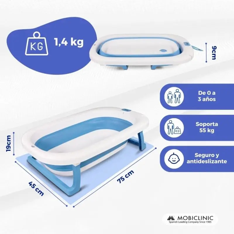 Mobiclinic Skladacia detská vaňa Bubba – modrá