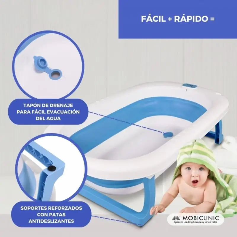 Mobiclinic Skladacia detská vaňa Bubba – modrá