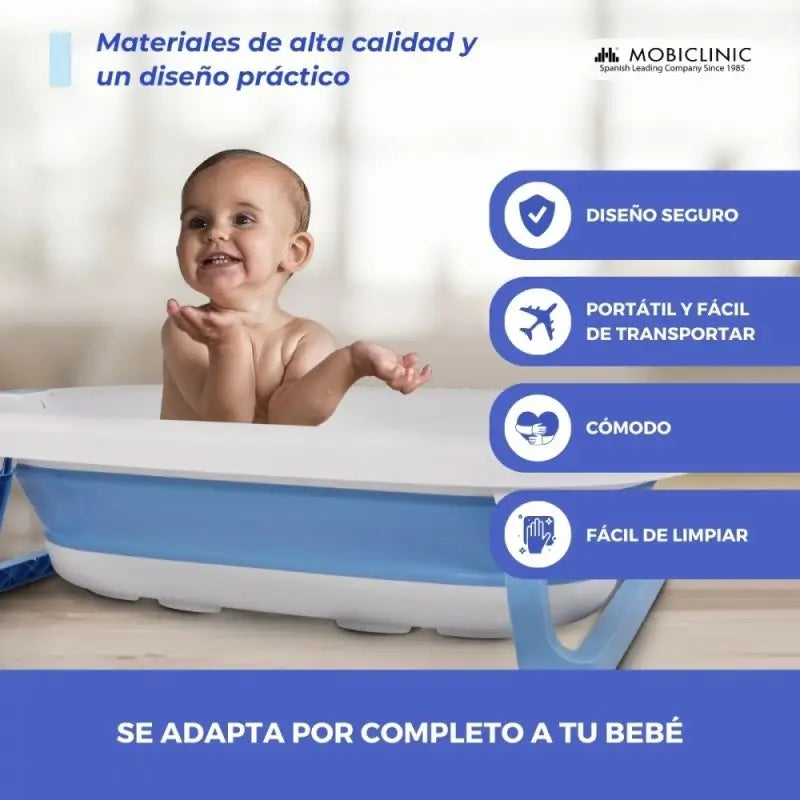 Mobiclinic Skladacia detská vaňa Bubba – modrá