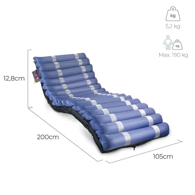 Mobiclinic Mobi3 – vzduchová matrac na prevenciu preležanín s kompresorom, 17 komôr. 200 × 105 × 12,8 cm