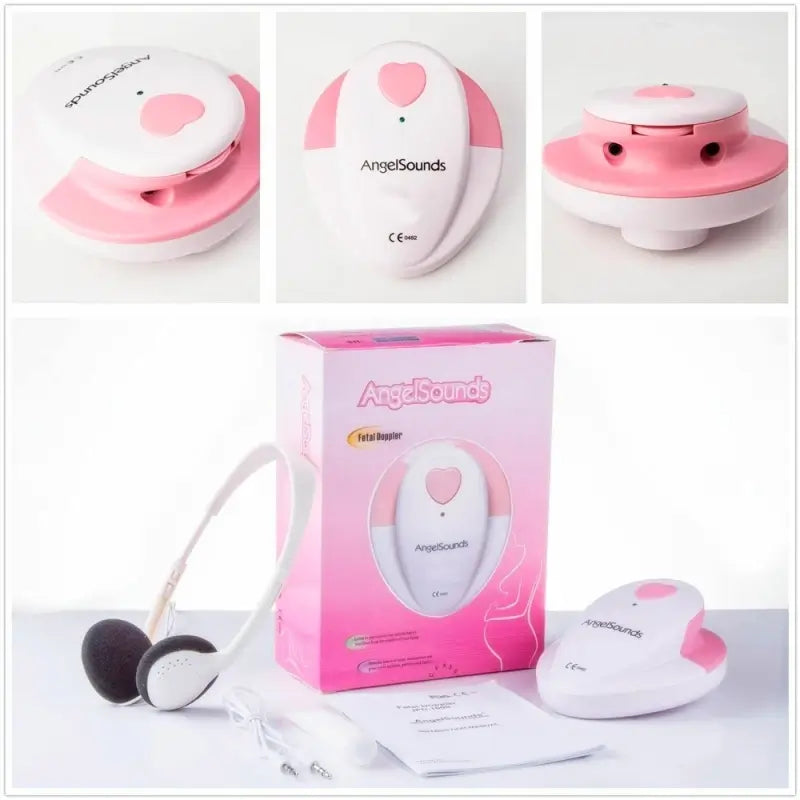 Mobiclinic Detektor srdcového tepu plodu – Zvukový výstup – Bezpečný – Vrátane audio kábla – Prenosný – Jednoduchý – Ružový – Angelsounds 