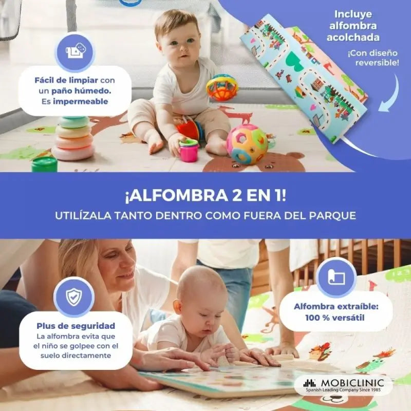 Mobiclinic Skladací detský ihrisko Happyland, šedé