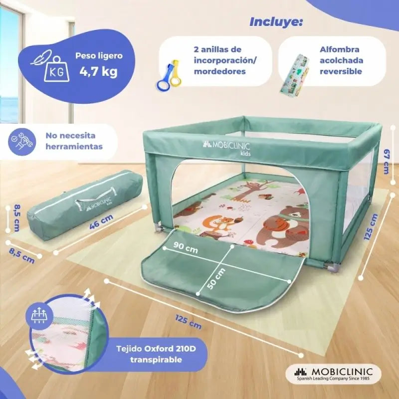 Mobiclinic – skladacie detské ihrisko Happyland, zelené